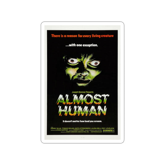 ALMOST HUMAN 1974 Movie Poster STICKER Vinyl Die-Cut Decal-2 Inch-The Sticker Space