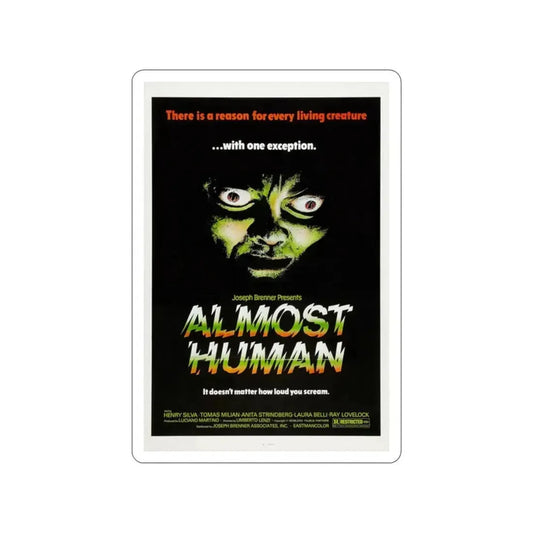 ALMOST HUMAN 1974 Movie Poster STICKER Vinyl Die-Cut Decal 2 Inch - The Sticker Space