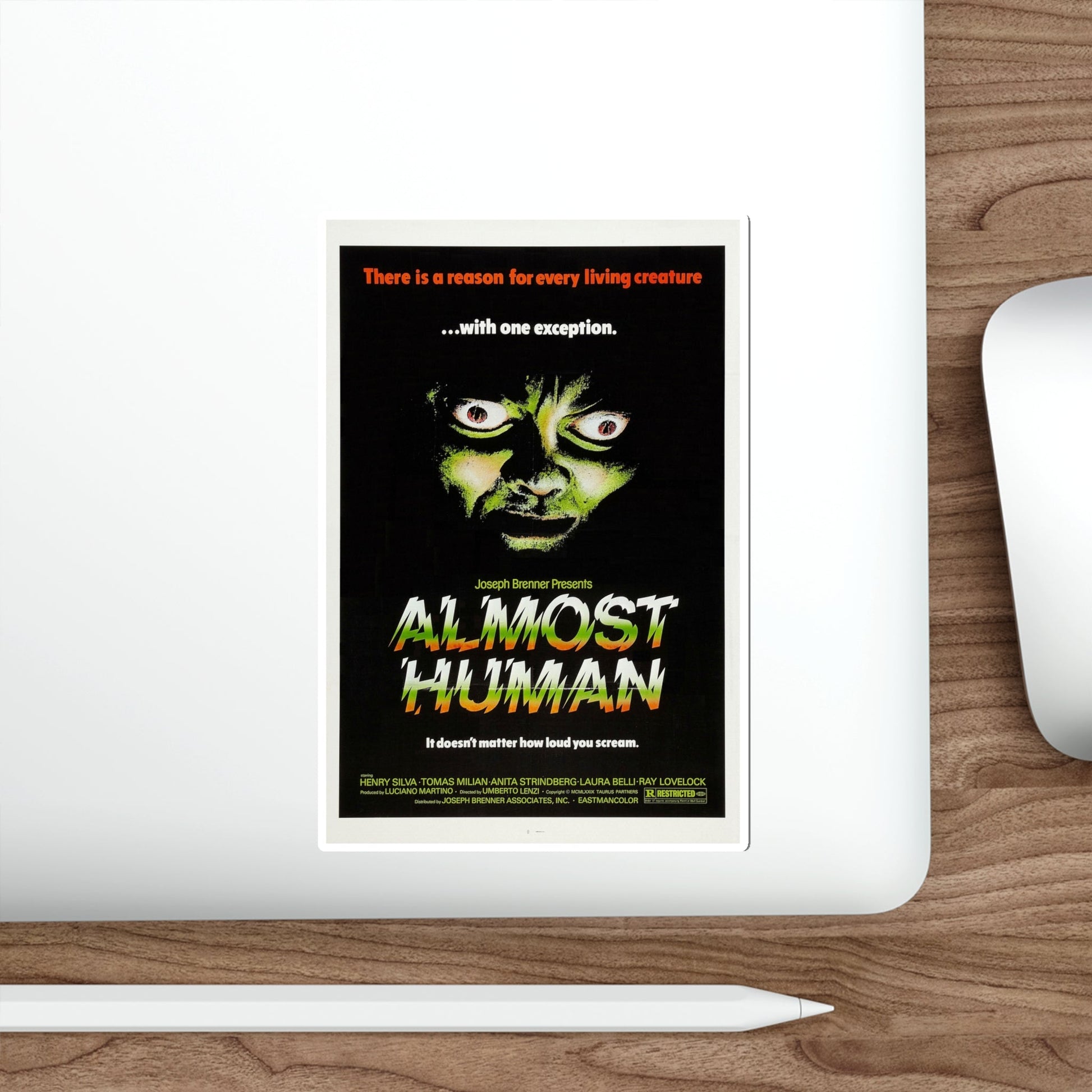 ALMOST HUMAN 1974 Movie Poster STICKER Vinyl Die-Cut Decal-The Sticker Space