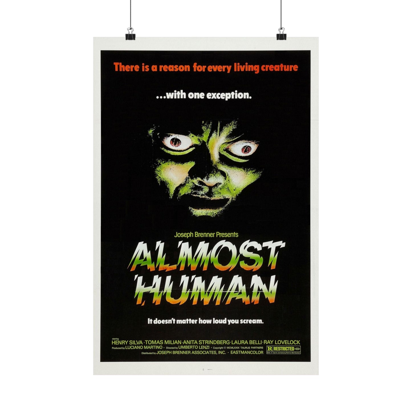 ALMOST HUMAN 1974 - Paper Movie Poster-16″ x 24″-The Sticker Space