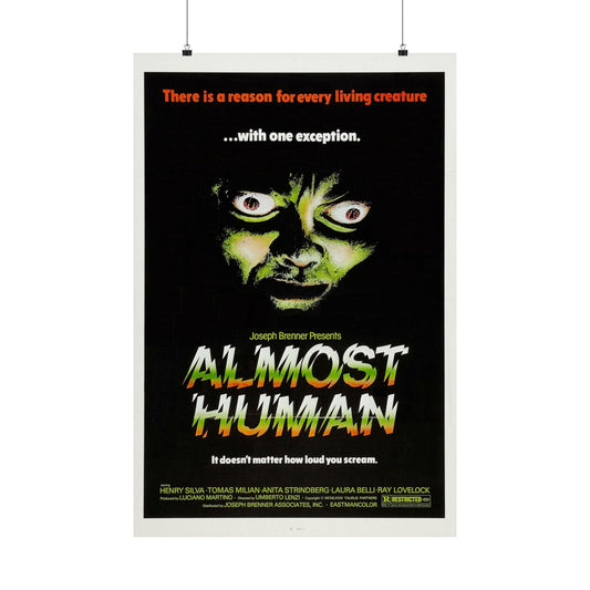 ALMOST HUMAN 1974 - Paper Movie Poster-24″ x 36″-The Sticker Space