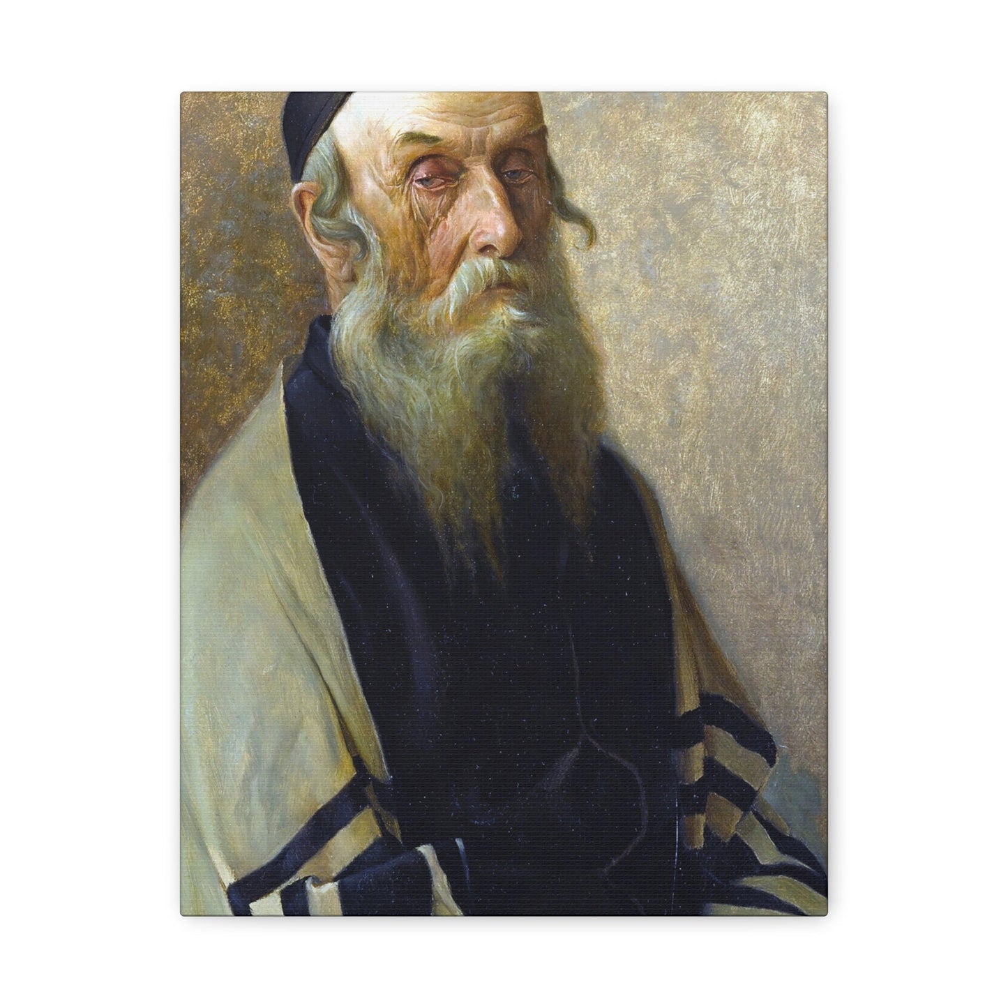 Alois Heinrich Priechenfried (1867-1953) Seated Rabbi - Canvas Wall Art-11″ x 14″-The Sticker Space