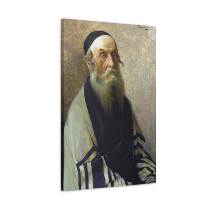 Alois Heinrich Priechenfried (1867-1953) Seated Rabbi - Canvas Wall Art-The Sticker Space