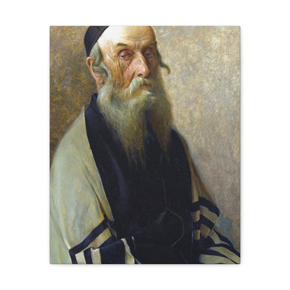 Alois Heinrich Priechenfried (1867-1953) Seated Rabbi - Canvas Wall Art-16″ x 20″-The Sticker Space