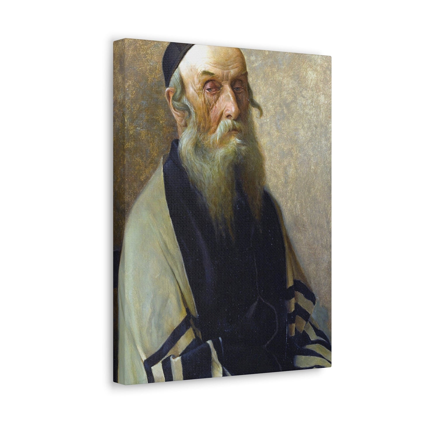 Alois Heinrich Priechenfried (1867-1953) Seated Rabbi - Canvas Wall Art-The Sticker Space