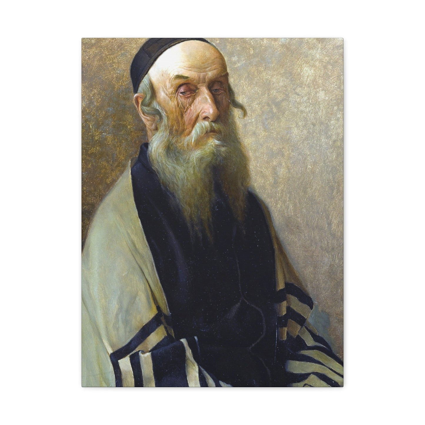 Alois Heinrich Priechenfried (1867-1953) Seated Rabbi - Canvas Wall Art-18″ x 24″-The Sticker Space