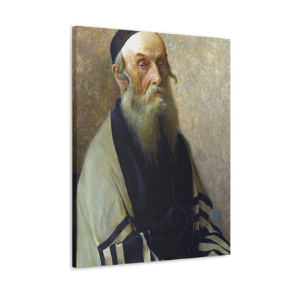 Alois Heinrich Priechenfried (1867-1953) Seated Rabbi - Canvas Wall Art-The Sticker Space