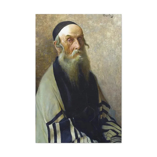Alois Heinrich Priechenfried (1867-1953) Seated Rabbi - Canvas Wall Art 24″ x 36″ 1.25" - The Sticker Space