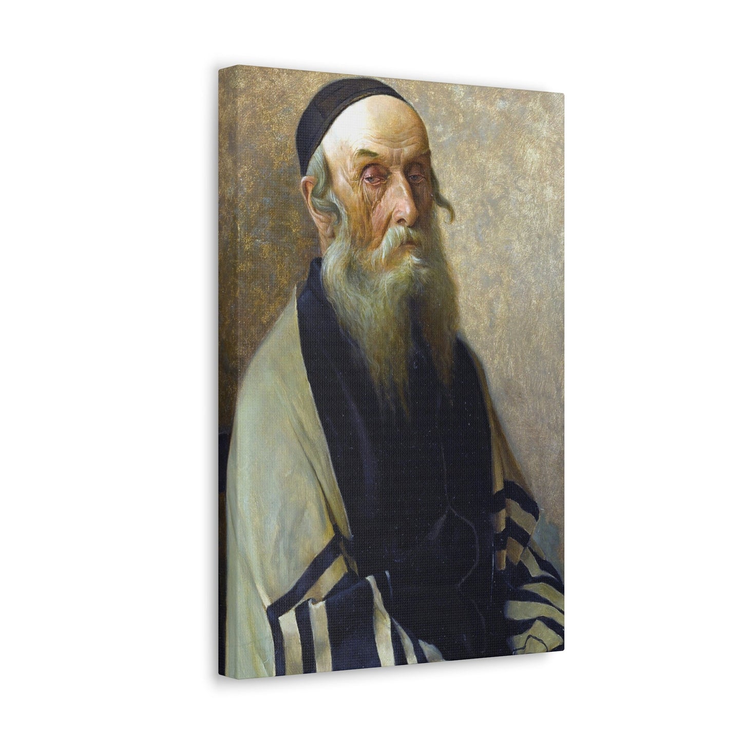 Alois Heinrich Priechenfried (1867-1953) Seated Rabbi - Canvas Wall Art-The Sticker Space