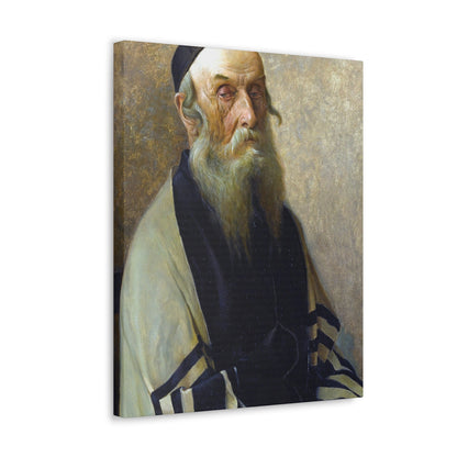 Alois Heinrich Priechenfried (1867-1953) Seated Rabbi - Canvas Wall Art-The Sticker Space