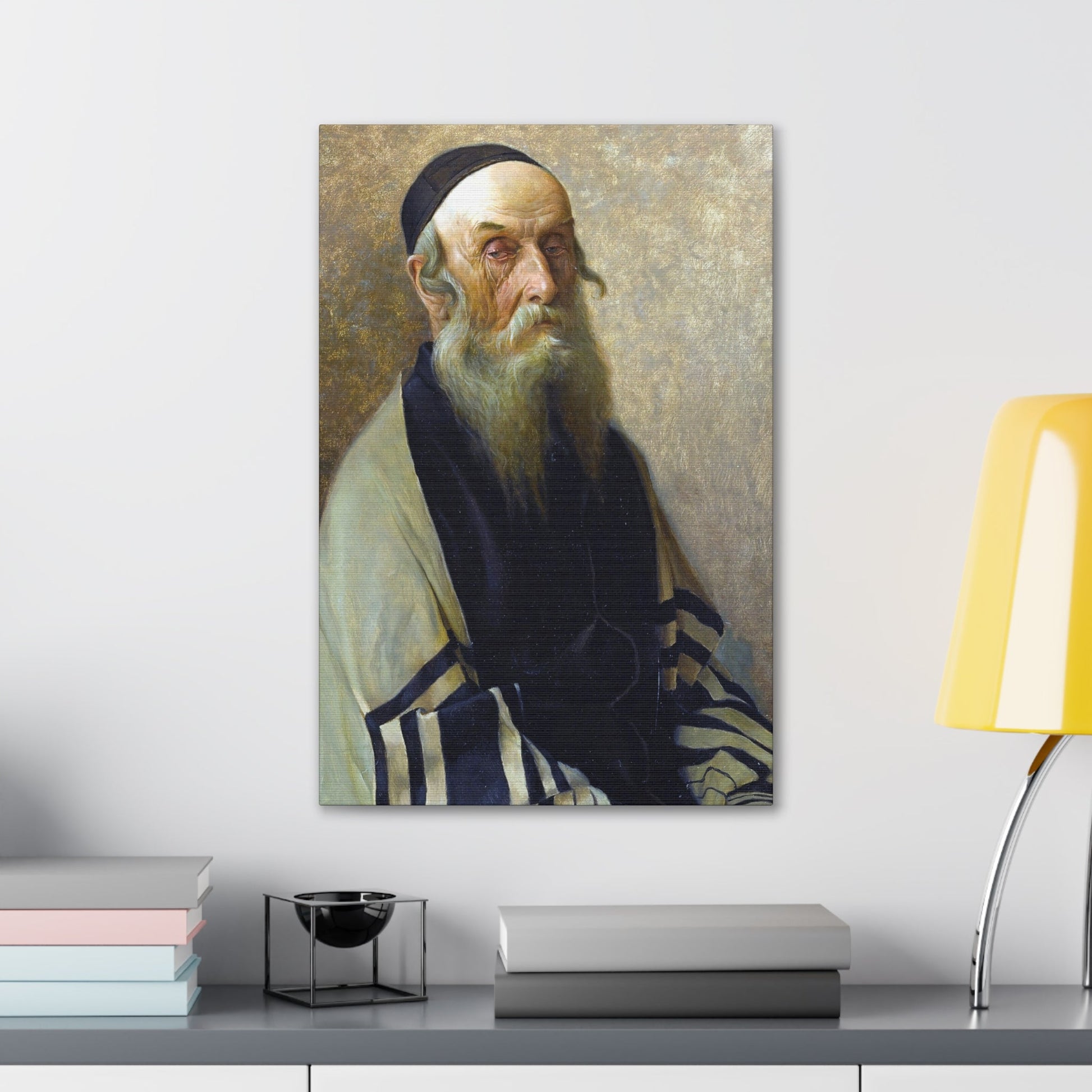 Alois Heinrich Priechenfried (1867-1953) Seated Rabbi - Canvas Wall Art-The Sticker Space