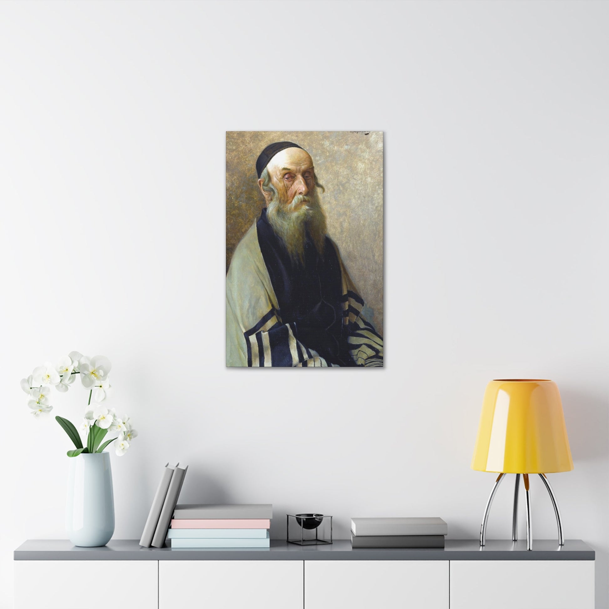 Alois Heinrich Priechenfried (1867-1953) Seated Rabbi - Canvas Wall Art-The Sticker Space