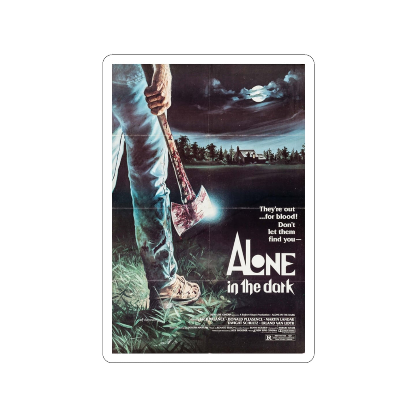 ALONE IN THE DARK 1982 Movie Poster STICKER Vinyl Die-Cut Decal-2 Inch-The Sticker Space