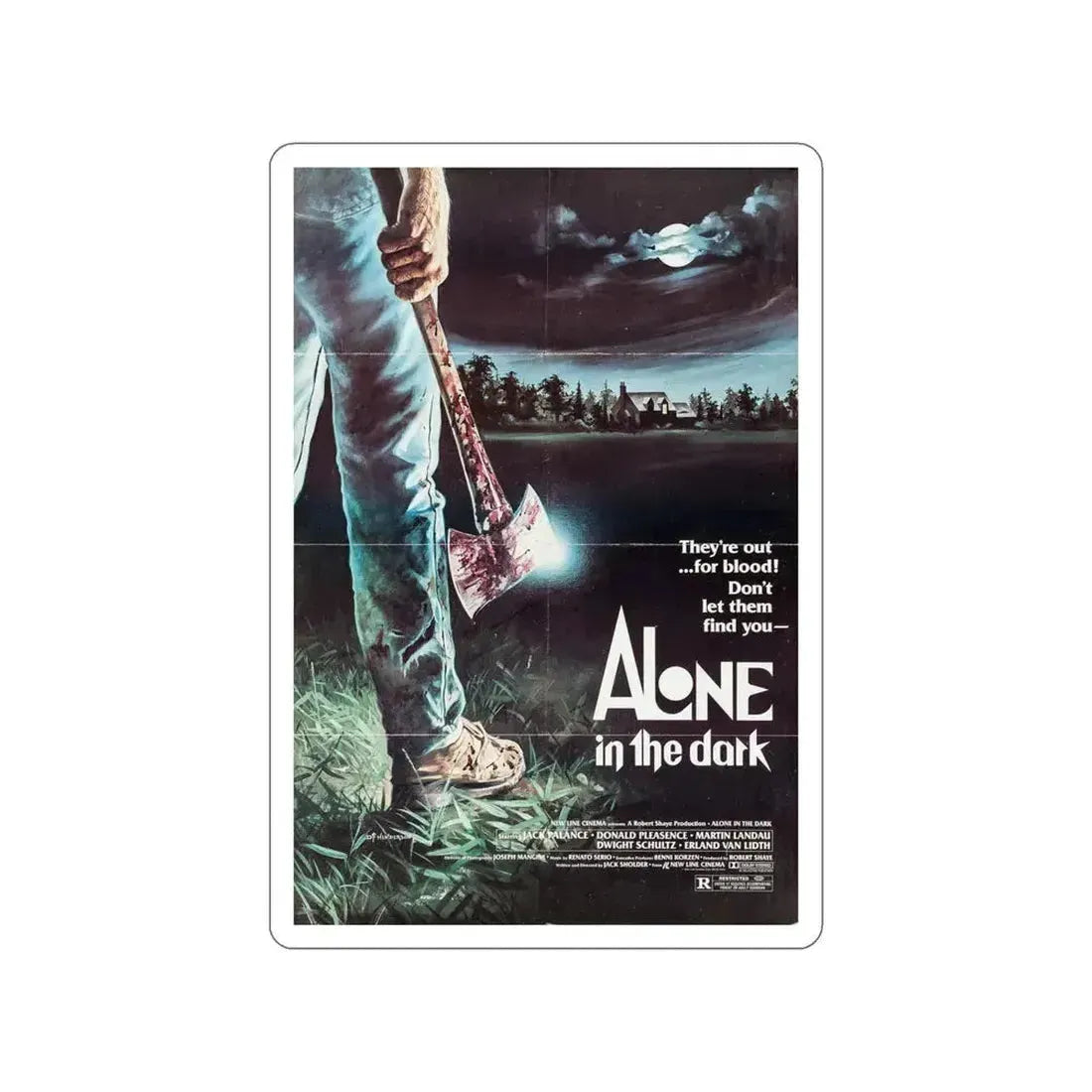 ALONE IN THE DARK 1982 Movie Poster STICKER Vinyl Die-Cut Decal 6 Inch - The Sticker Space