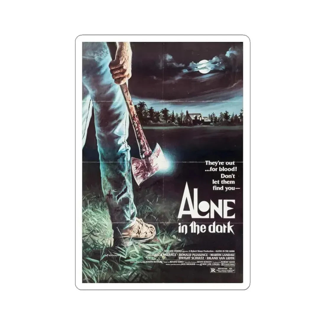 ALONE IN THE DARK 1982 Movie Poster - STICKER Vinyl Kiss-Cut Decal 3 Inch White - The Sticker Space