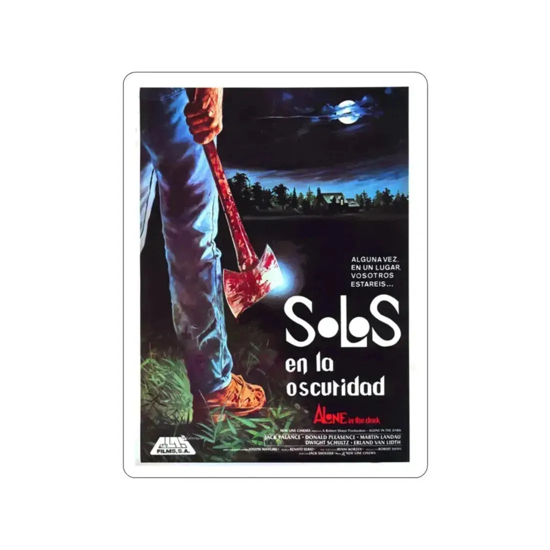 ALONE IN THE DARK (2) 1982 Movie Poster STICKER Vinyl Die-Cut Decal 2 Inch - The Sticker Space