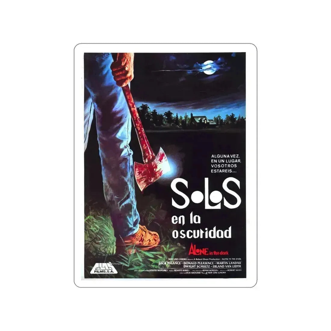 ALONE IN THE DARK (2) 1982 Movie Poster STICKER Vinyl Die-Cut Decal 5 Inch - The Sticker Space