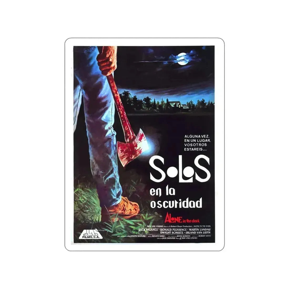 ALONE IN THE DARK (2) 1982 Movie Poster STICKER Vinyl Die-Cut Decal 6 Inch - The Sticker Space