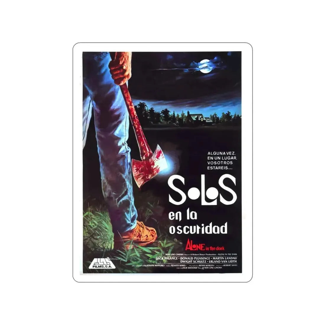 ALONE IN THE DARK (2) 1982 Movie Poster STICKER Vinyl Die-Cut Decal - The Sticker Space