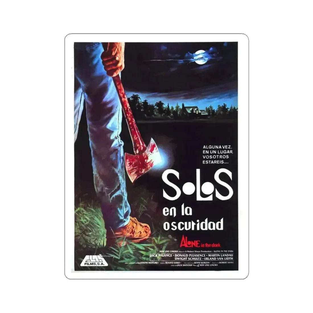 ALONE IN THE DARK (2) 1982 Movie Poster - STICKER Vinyl Kiss-Cut Decal 6 Inch White - The Sticker Space