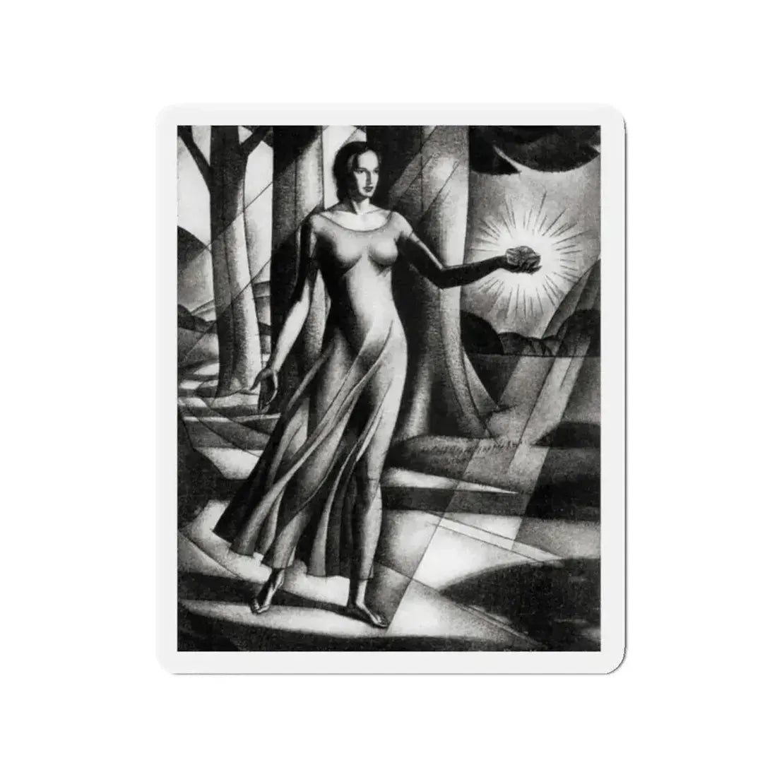 Along The Highroad of Life, McCall's magazine, December 1931 (Magazine Illustration) Refrigerator Magnet 2 Inch - The Sticker Space