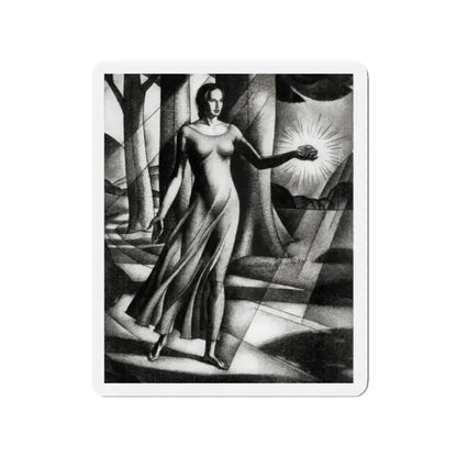 Along The Highroad of Life, McCall's magazine, December 1931 (Magazine Illustration) Refrigerator Magnet 2 Inch - The Sticker Space