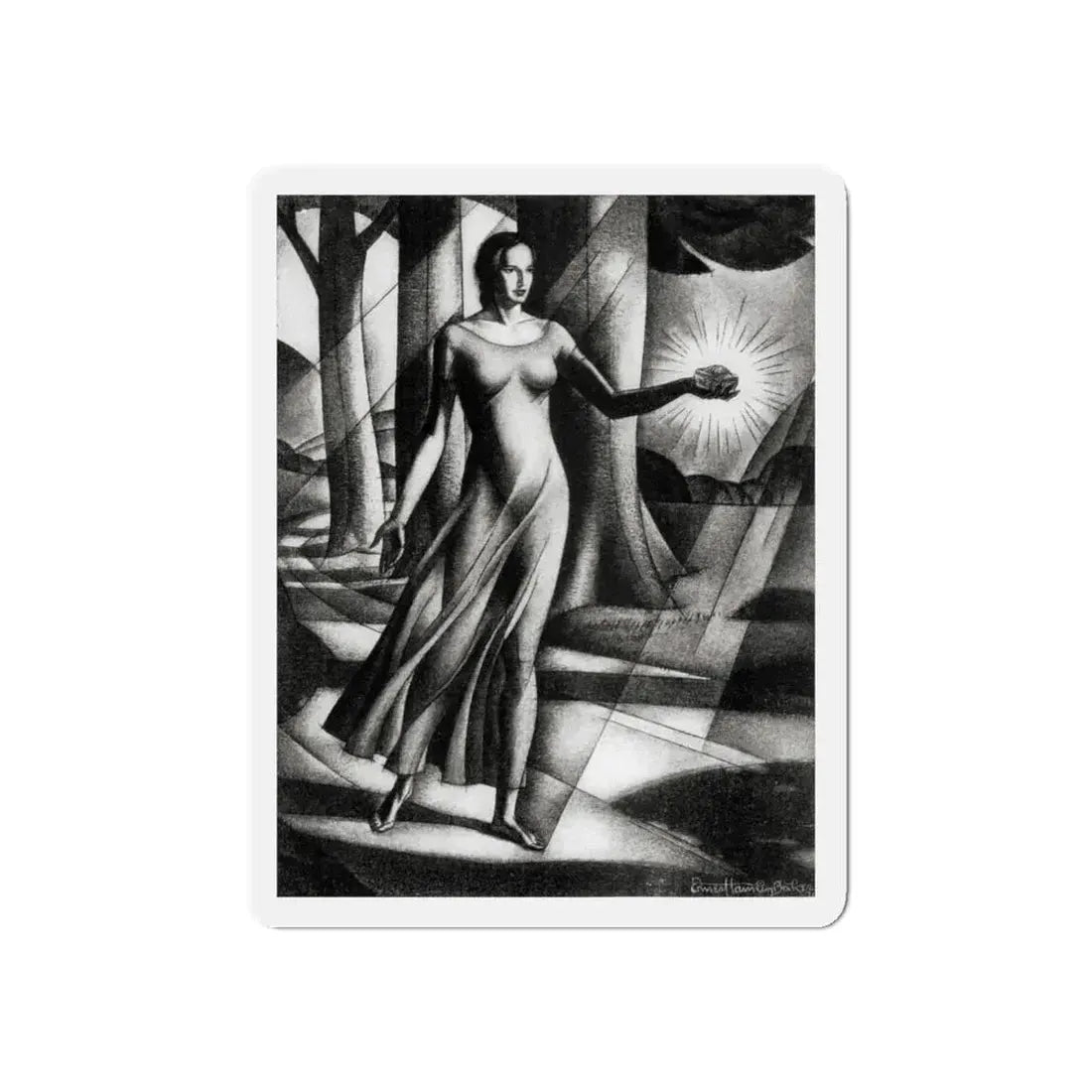 Along The Highroad of Life, McCall's magazine, December 1931 (Magazine Illustration) Refrigerator Magnet 6 Inch - The Sticker Space