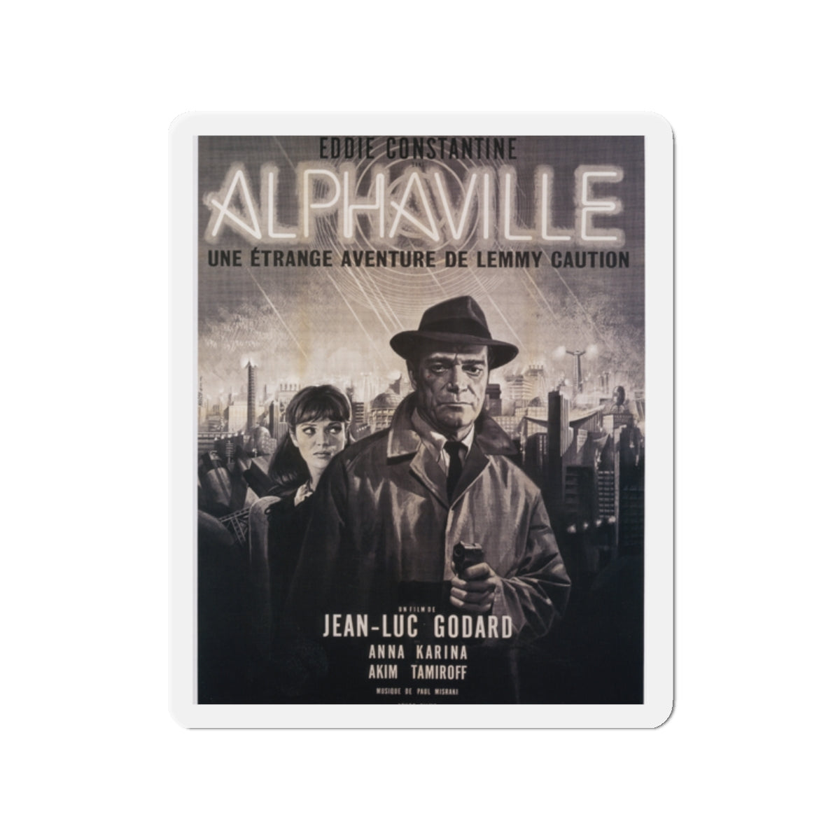 ALPHAVILLE 1965 Movie Poster - Die-Cut Magnet-2" x 2"-The Sticker Space