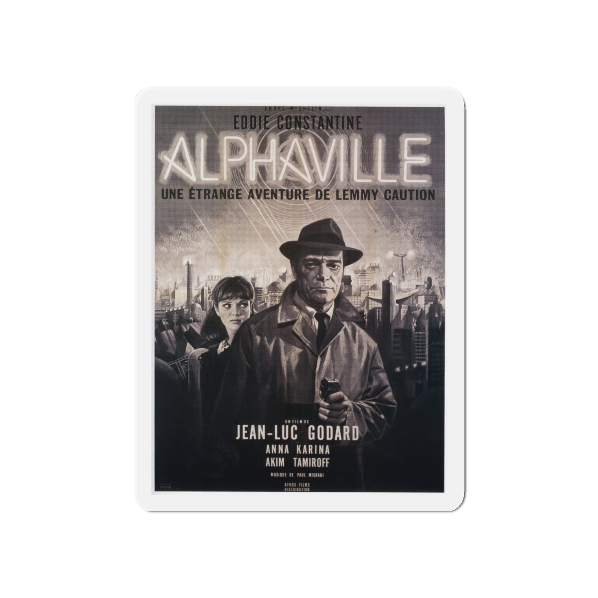 ALPHAVILLE 1965 Movie Poster - Die-Cut Magnet-5" x 5"-The Sticker Space