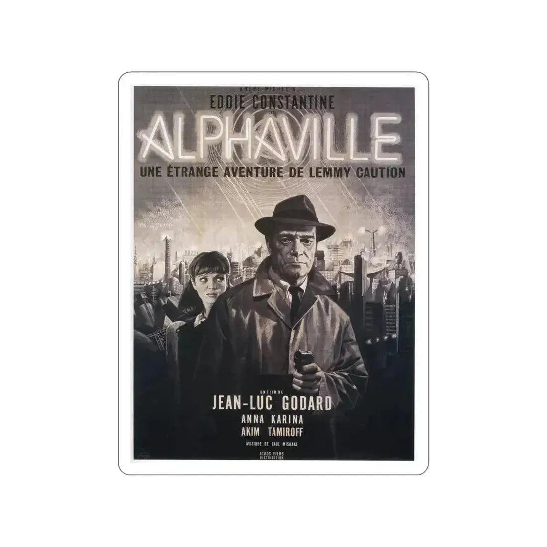 ALPHAVILLE 1965 Movie Poster STICKER Vinyl Die-Cut Decal 6 Inch - The Sticker Space