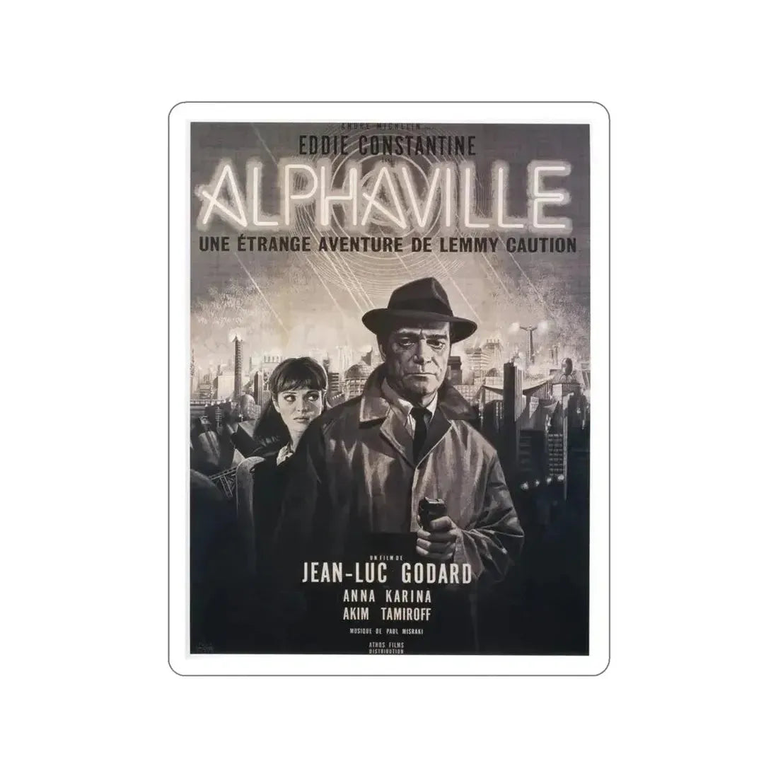 ALPHAVILLE 1965 Movie Poster STICKER Vinyl Die-Cut Decal - The Sticker Space