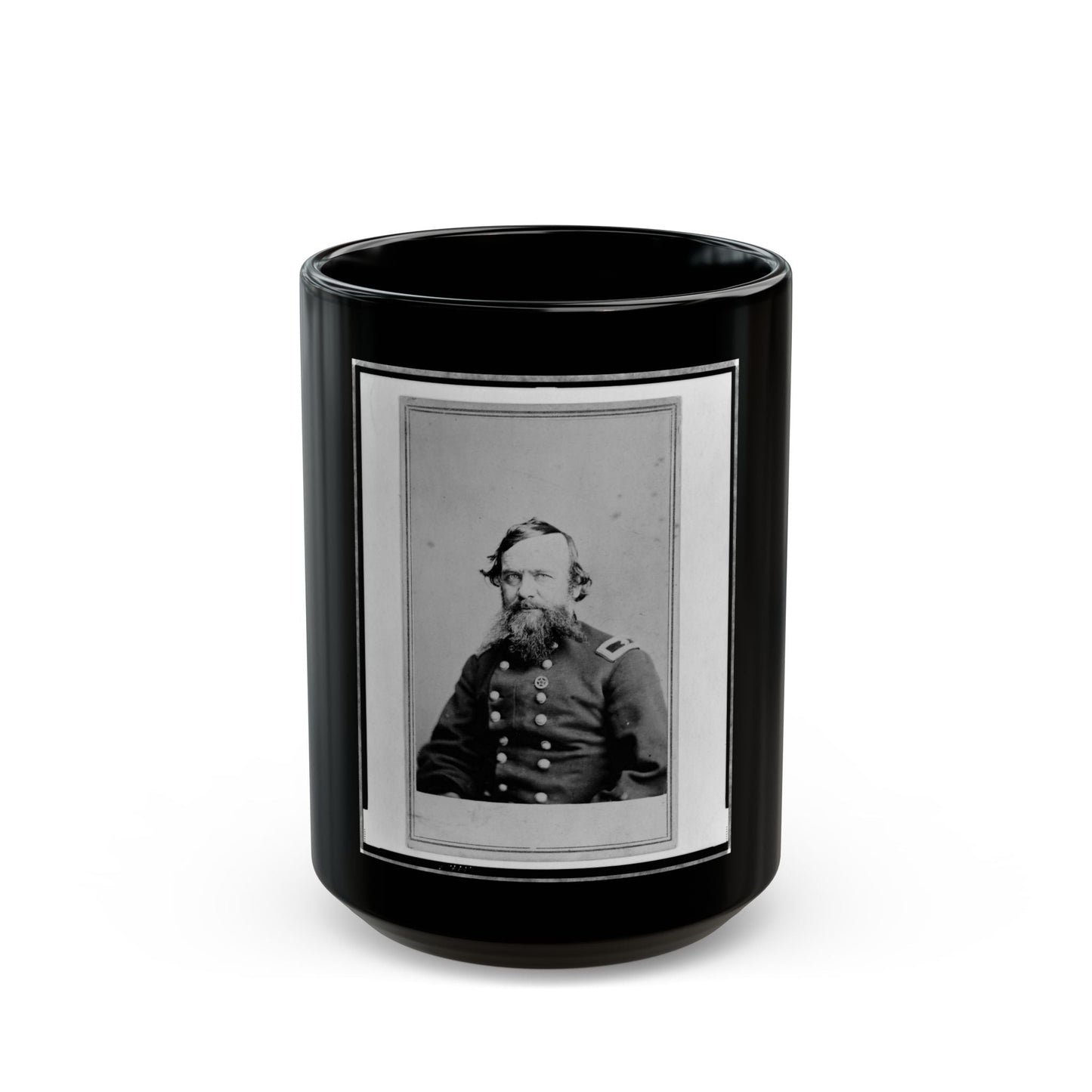 Alpheus S. Williams, Union Officer, Half-Length Portrait, Seated, Facing Left, With Small Star Medallion On Uniform (U.S. Civil War) Black Coffee Mug