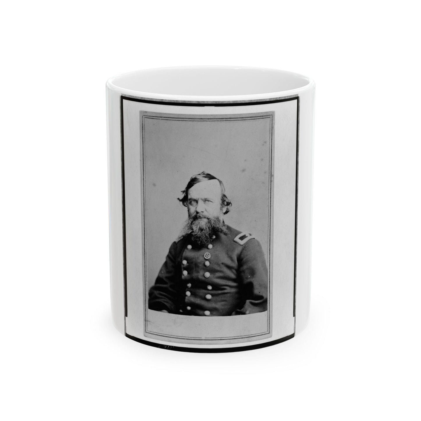 Alpheus S. Williams, Union Officer, Half-Length Portrait, Seated, Facing Left, With Small Star Medallion On Uniform (U.S. Civil War) White Coffee Mug