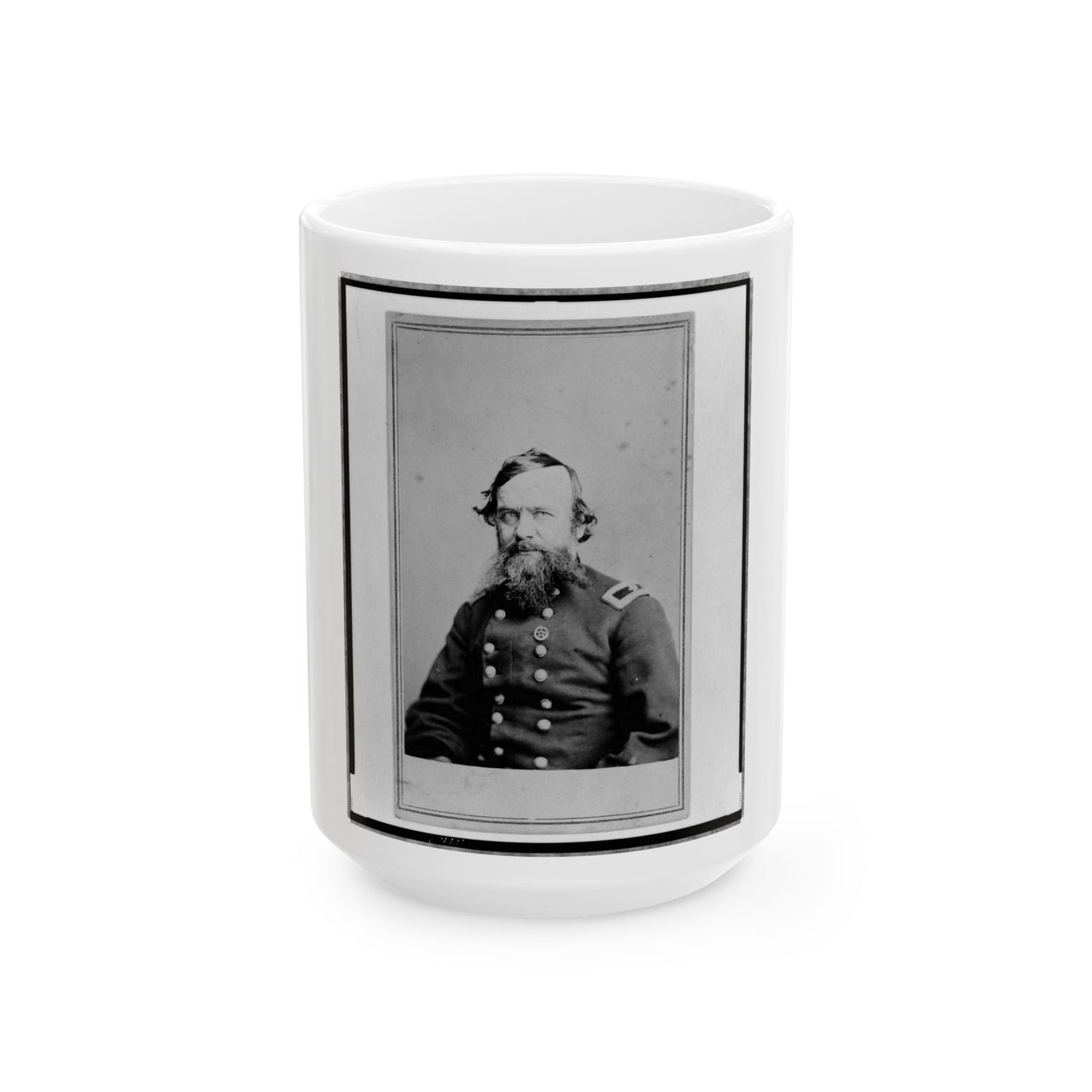 Alpheus S. Williams, Union Officer, Half-Length Portrait, Seated, Facing Left, With Small Star Medallion On Uniform (U.S. Civil War) White Coffee Mug