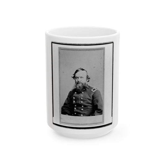 Alpheus S. Williams, Union Officer, Half-Length Portrait, Seated, Facing Left, With Small Star Medallion On Uniform (U.S. Civil War) White Coffee Mug