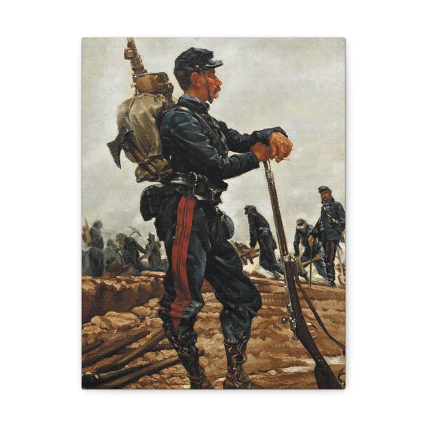 Alphonse-Marie-Adolphe de Neuville (1835-1885) A French Military Engineer - Canvas Wall Art-12″ x 16″-The Sticker Space