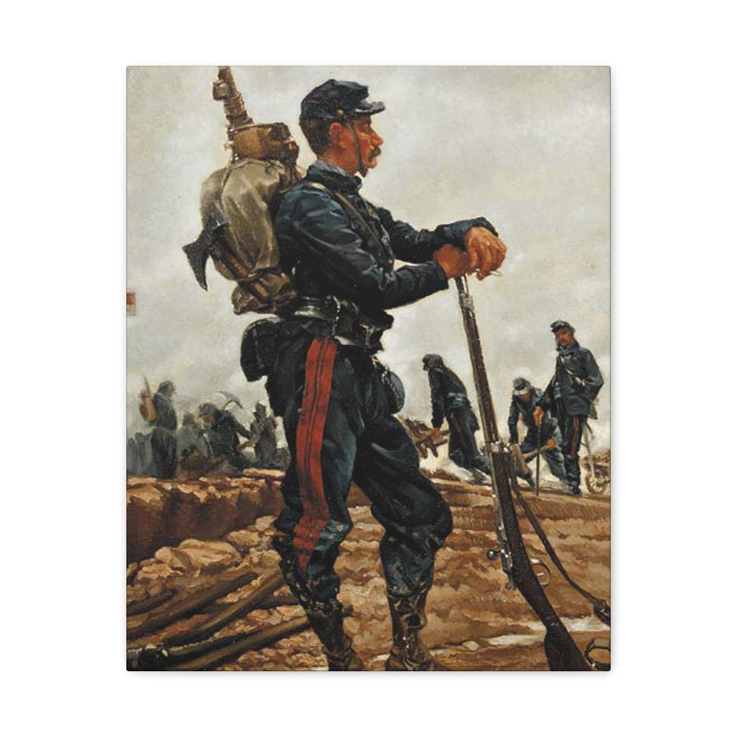 Alphonse-Marie-Adolphe de Neuville (1835-1885) A French Military Engineer - Canvas Wall Art-16″ x 20″-The Sticker Space