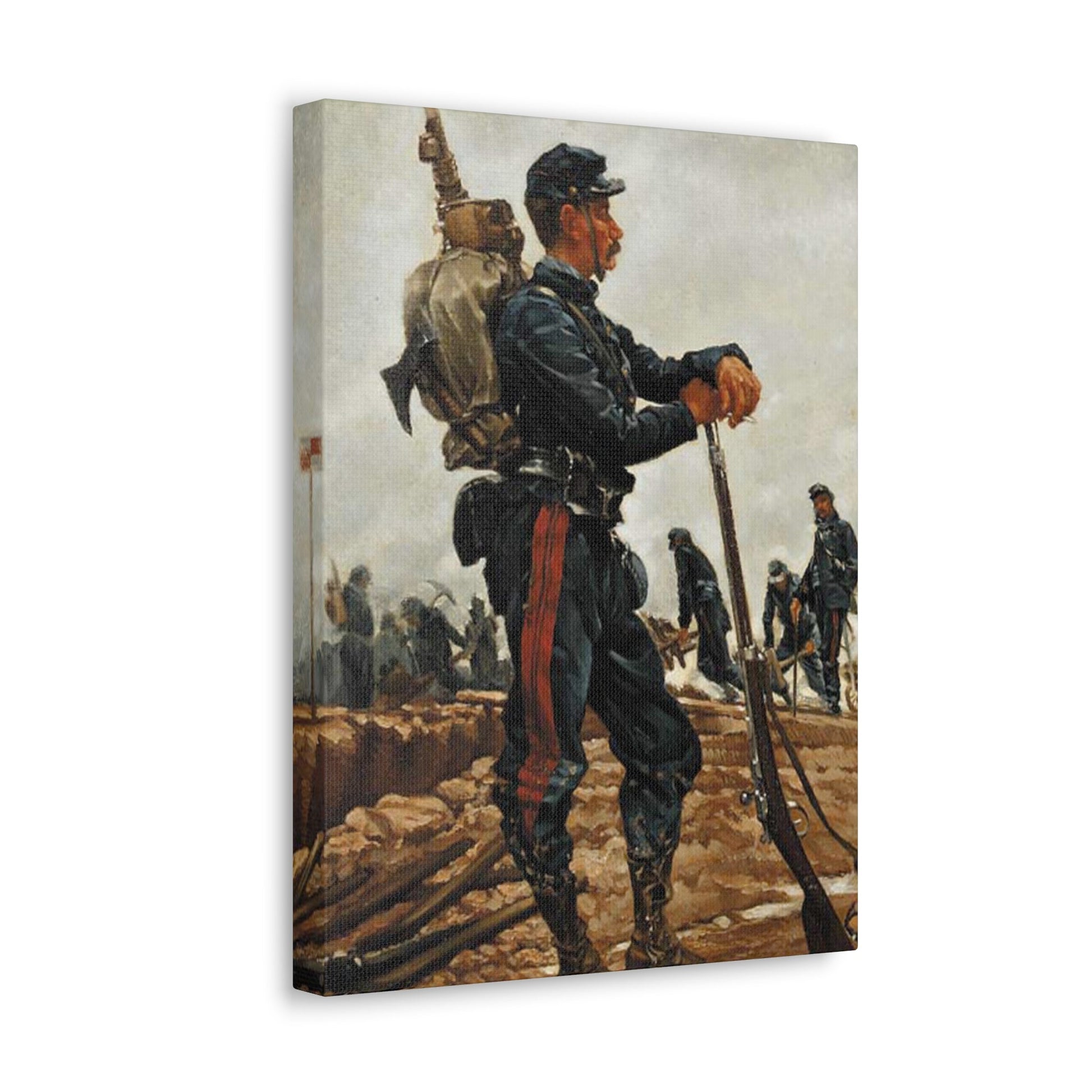 Alphonse-Marie-Adolphe de Neuville (1835-1885) A French Military Engineer - Canvas Wall Art-The Sticker Space