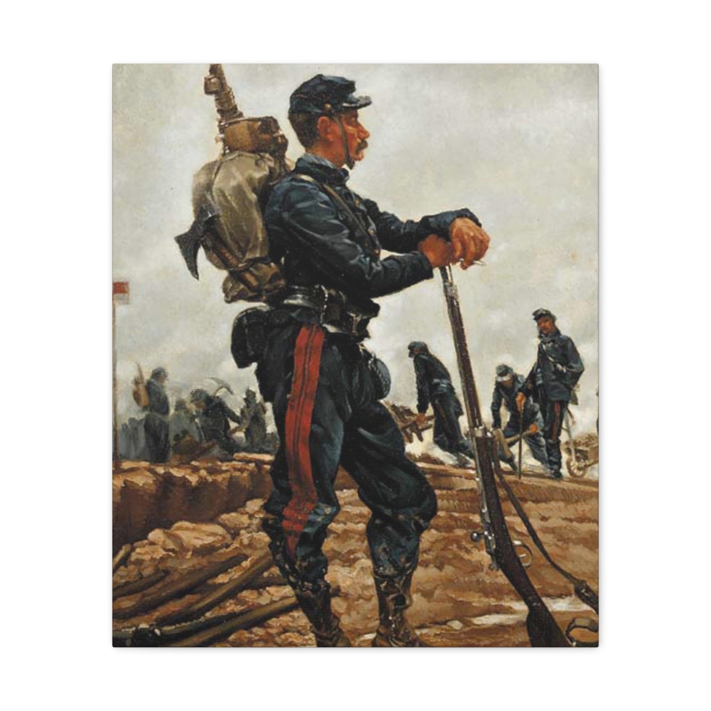 Alphonse-Marie-Adolphe de Neuville (1835-1885) A French Military Engineer - Canvas Wall Art-20″ x 24″-The Sticker Space