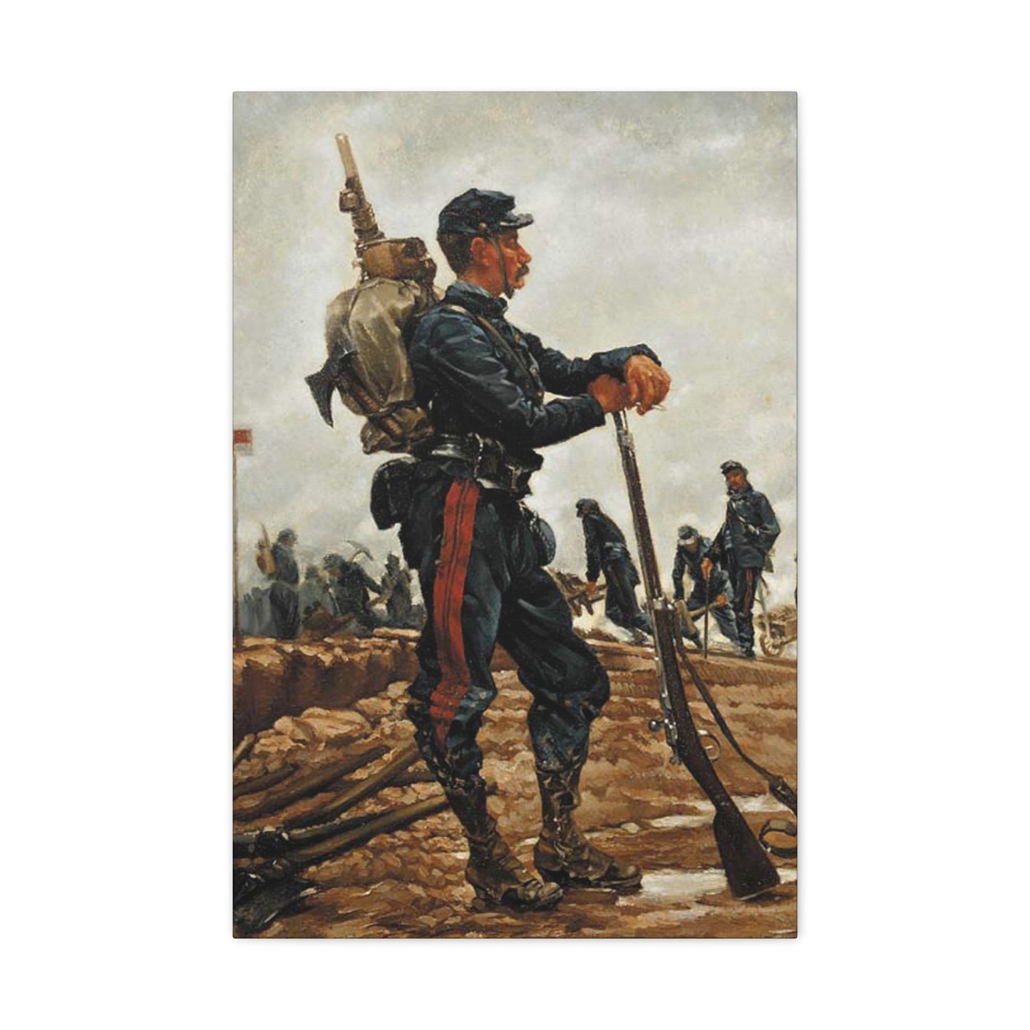 Alphonse-Marie-Adolphe de Neuville (1835-1885) A French Military Engineer - Canvas Wall Art-20″ x 30″-The Sticker Space