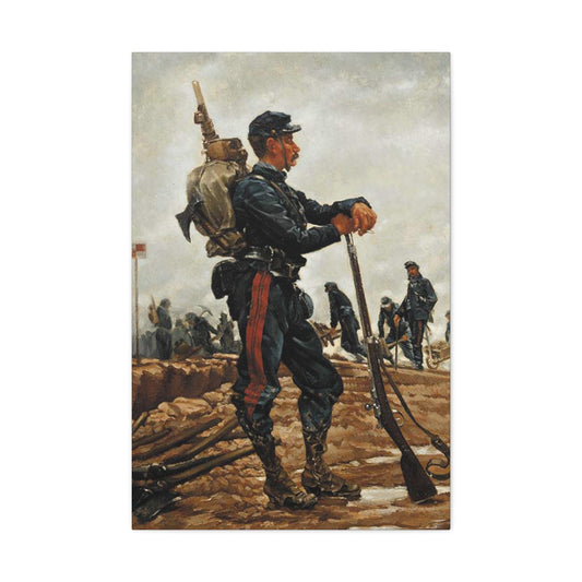 Alphonse-Marie-Adolphe de Neuville (1835-1885) A French Military Engineer - Canvas Wall Art-24″ x 36″-The Sticker Space