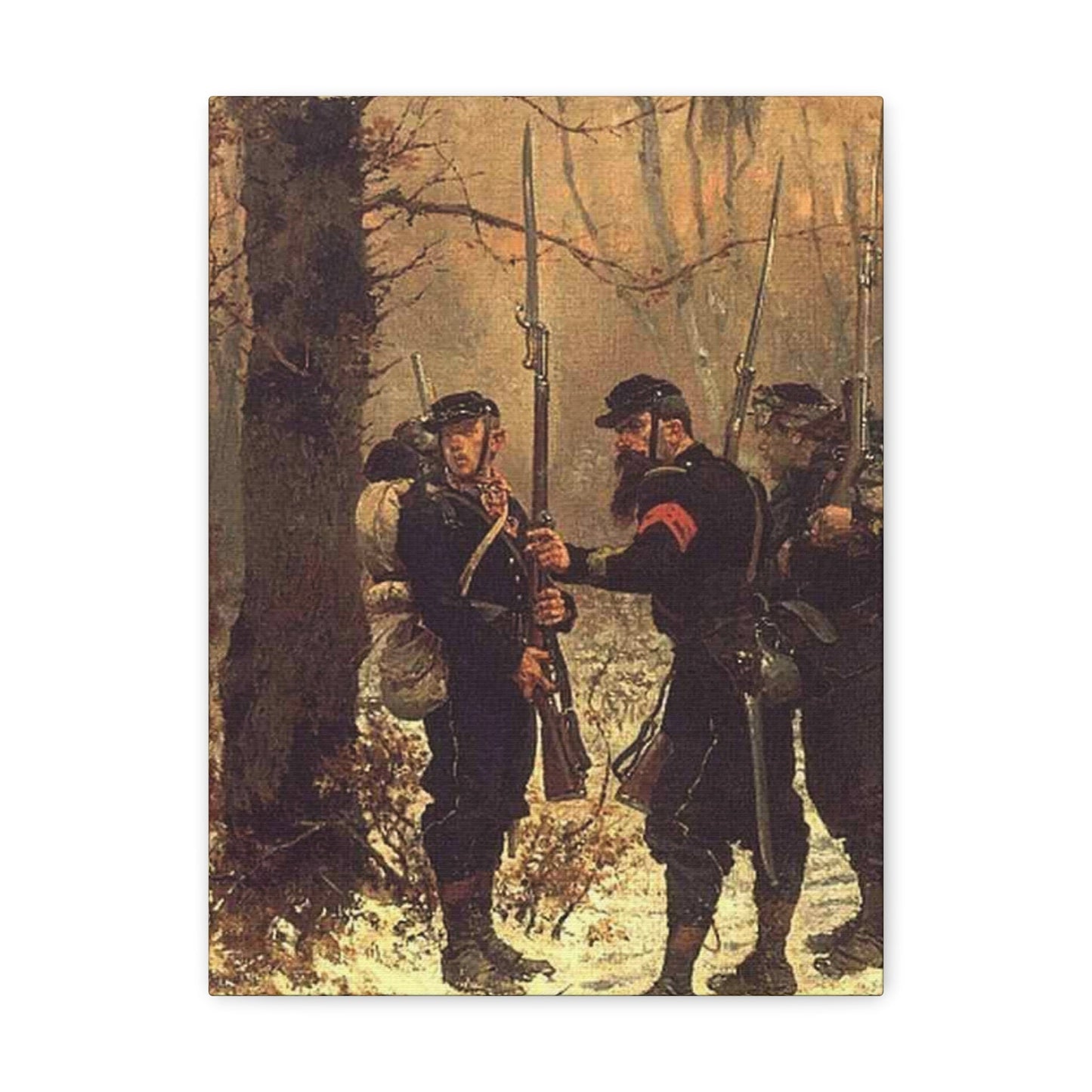 Alphonse-Marie-Adolphe de Neuville (1835-1885) The post of danger - 1876 - Canvas Wall Art-12″ x 16″-The Sticker Space