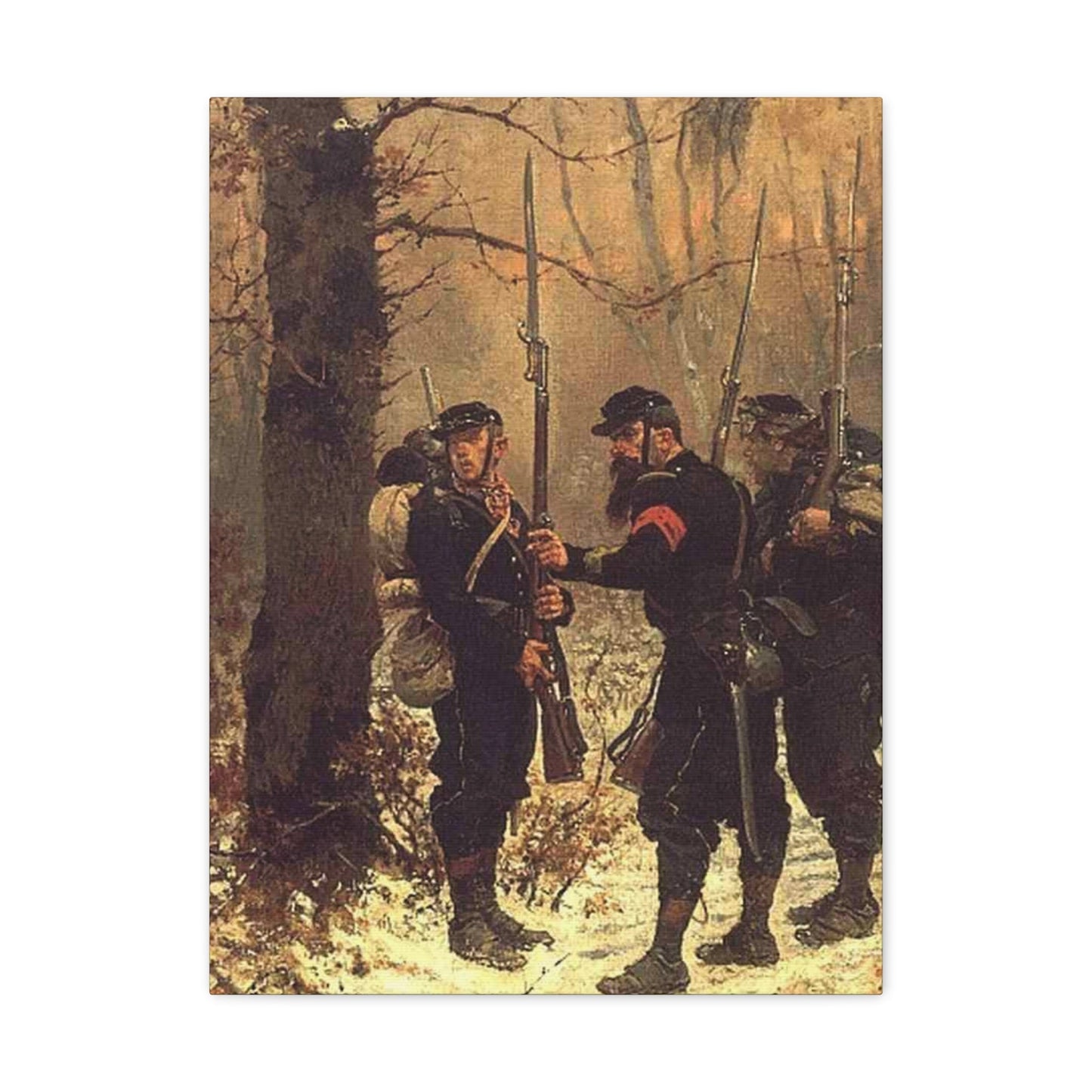 Alphonse-Marie-Adolphe de Neuville (1835-1885) The post of danger - 1876 - Canvas Wall Art-18″ x 24″-The Sticker Space