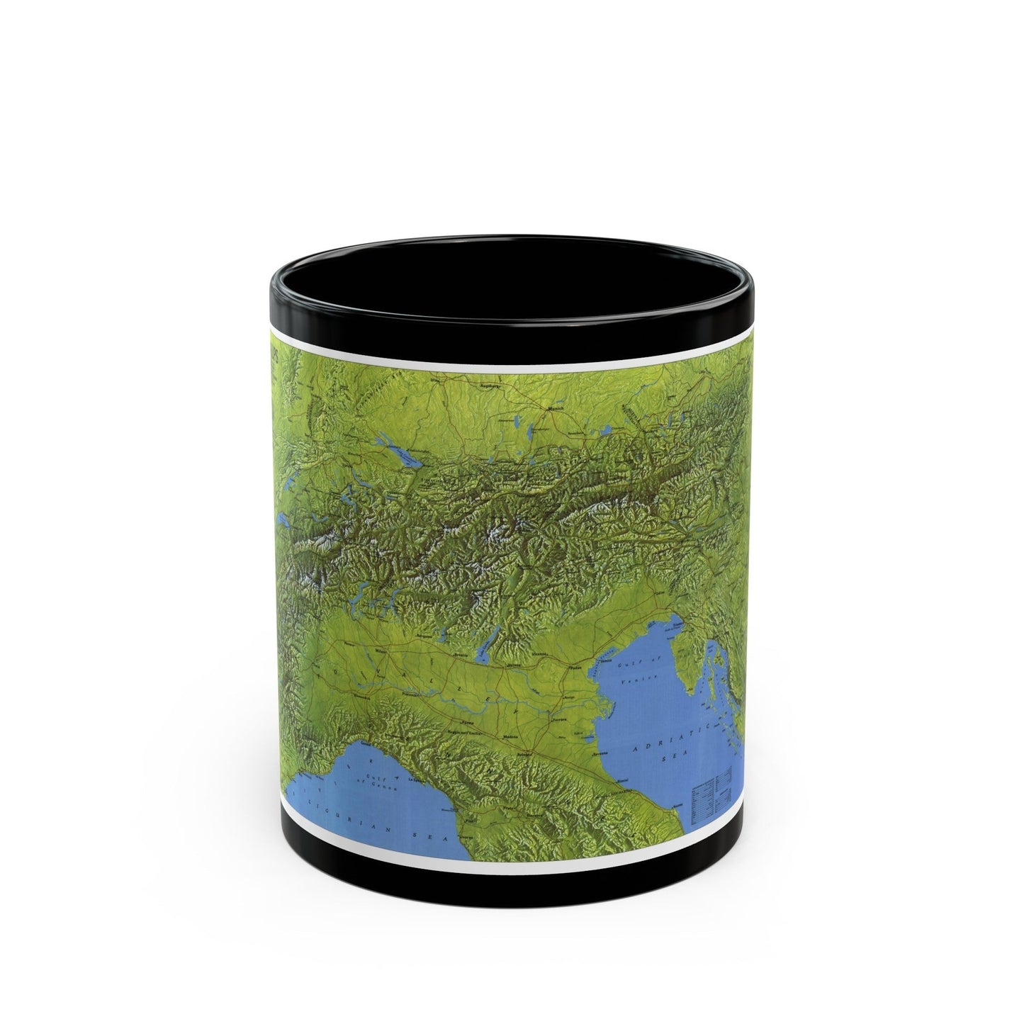 Alps, The (1985) (Map) Black Coffee Mug-11oz-The Sticker Space