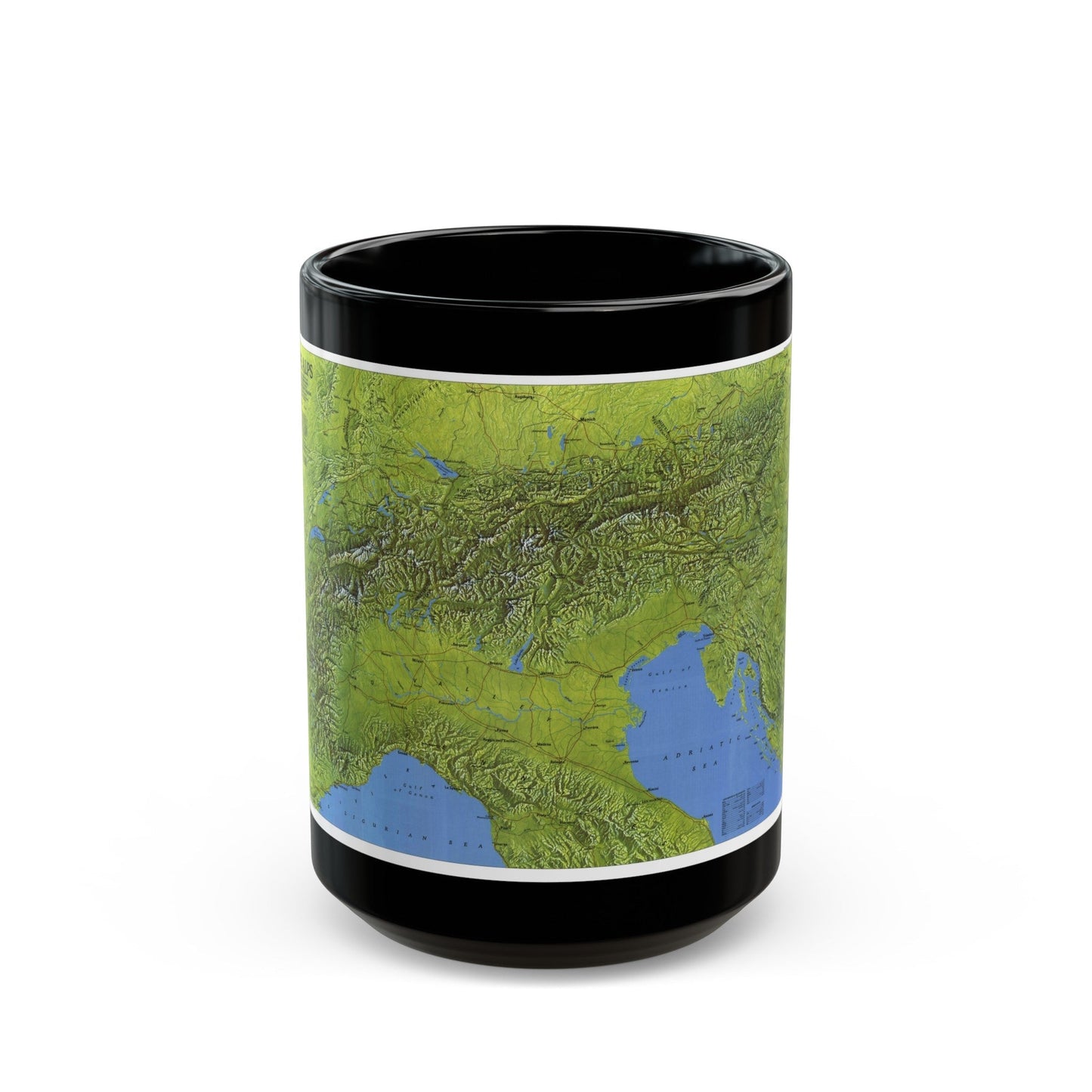 Alps, The (1985) (Map) Black Coffee Mug-15oz-The Sticker Space