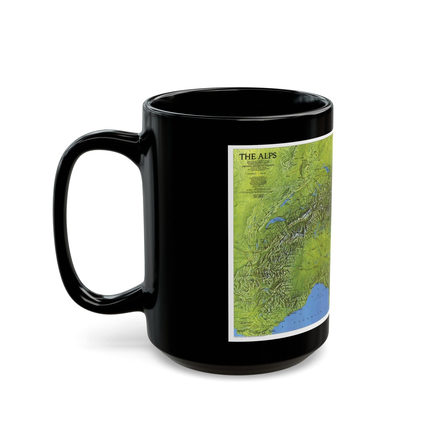 Alps, The (1985) (Map) Black Coffee Mug-The Sticker Space