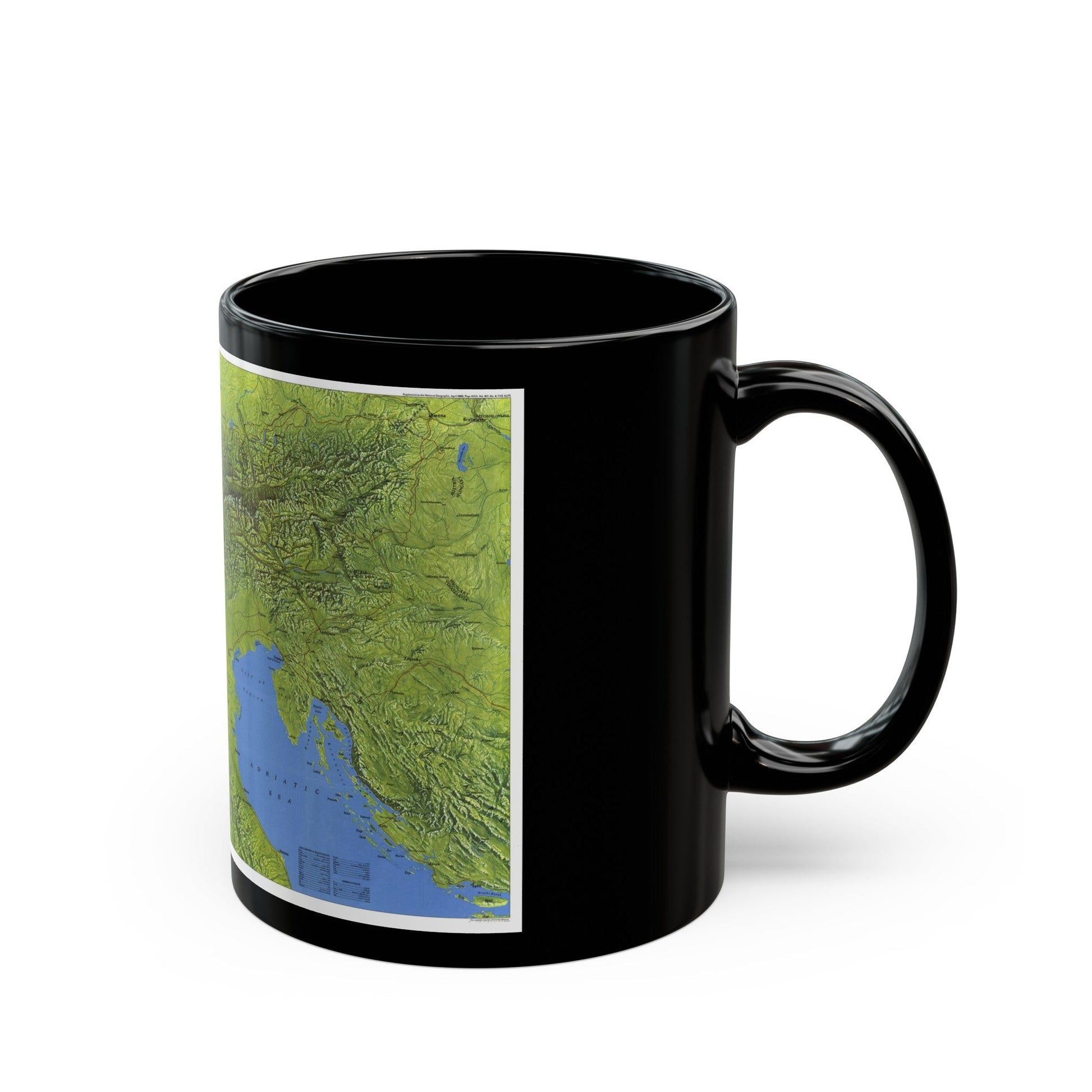 Alps, The (1985) (Map) Black Coffee Mug-The Sticker Space