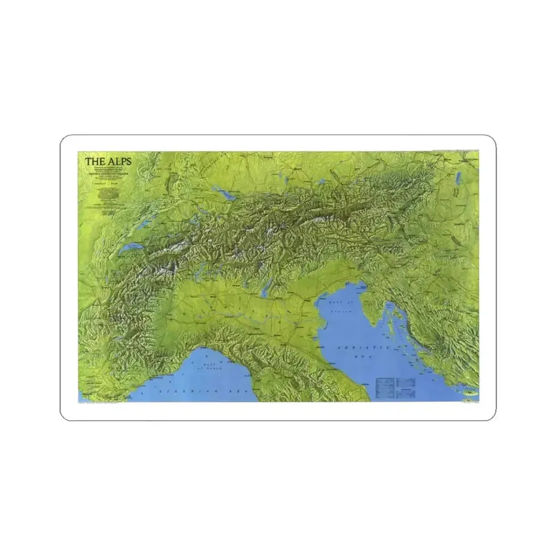 Alps, The (1985) (Map) STICKER Vinyl Kiss-Cut Decal 3 Inch White - The Sticker Space