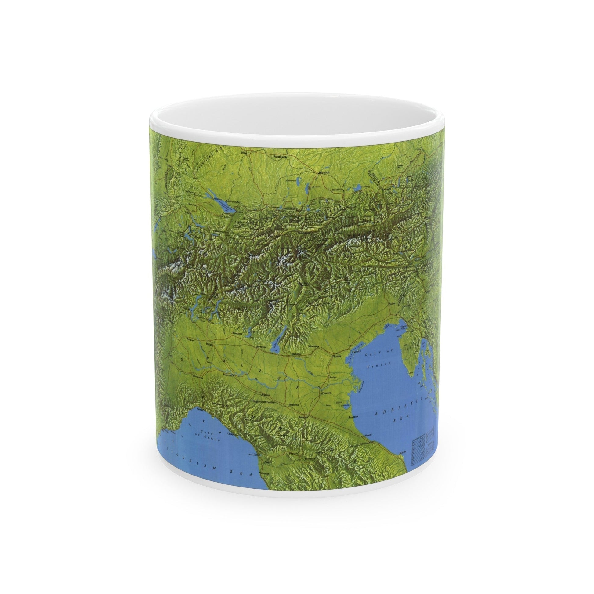 Alps, The (1985) (Map) White Coffee Mug-11oz-The Sticker Space