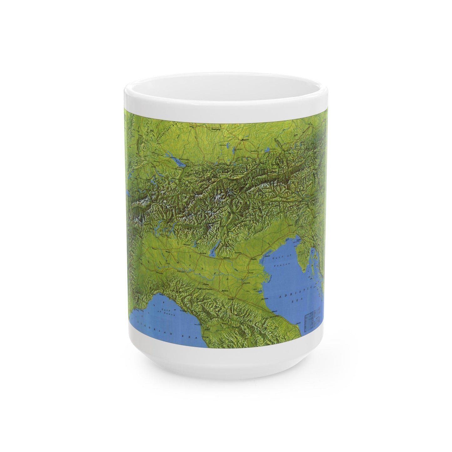 Alps, The (1985) (Map) White Coffee Mug-15oz-The Sticker Space